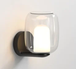 Applique murale, Aquina, noir, L14,2cm, H18,6cm - Astro