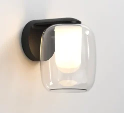 Applique murale, Aquina, noir, L14,2cm, H18,6cm - Astro