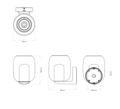 Applique murale, Aquina, noir, L14,2cm, H18,6cm - Astro