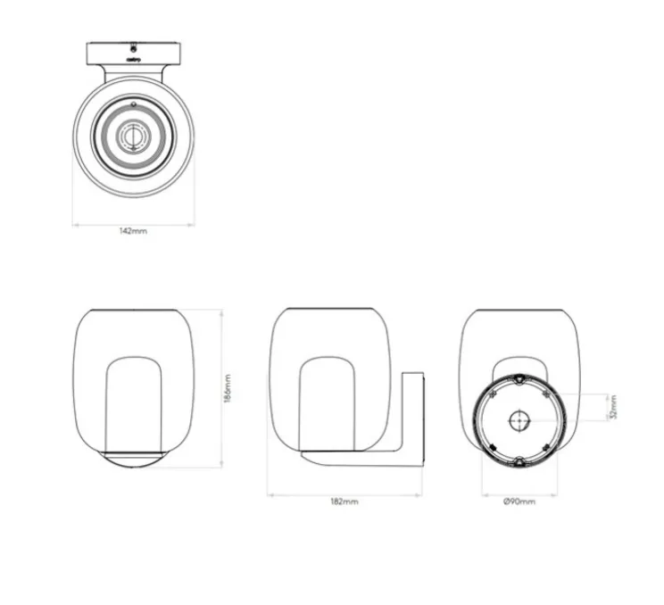 Applique murale, Aquina, noir, L14,2cm, H18,6cm - Astro