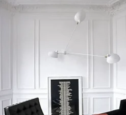 Applique murale, Araignée 3 bras fixes , blanc, H135cm - Serge Mouille