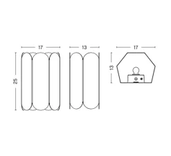 Applique murale, Arcs, vert de mer avec interrupteur, L17cm, H25cm - Hay