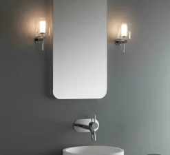 Applique murale, Arezzo Wall, blanc, chrome, IP44, L10cm, H20,8cm - Astro