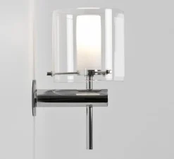 Applique murale, Arezzo Wall, blanc, chrome, IP44, L10cm, H20,8cm - Astro