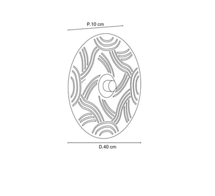 Applique murale, Ariane, noir, Ø40cm, P10cm - Market Set