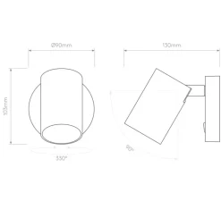 Applique murale, Ascoli Single Switched, blanc, L9cm, H10cm - Astro Lighting