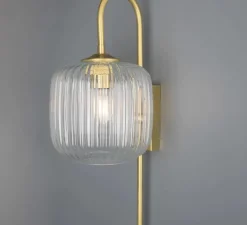 Applique murale, Astoria , laiton satiné, Ø20cm, H52,6cm - Mullan Lighting