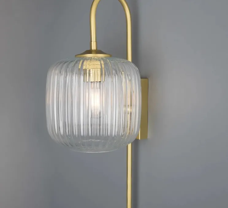 Applique murale, Astoria , laiton satiné, Ø20cm, H52,6cm - Mullan Lighting