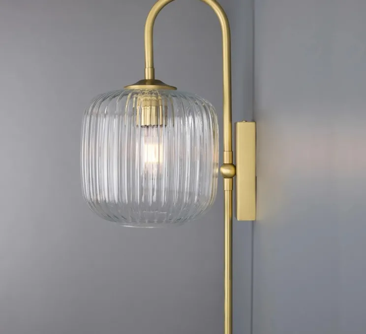 Applique murale, Astoria , laiton satiné, Ø20cm, H52,6cm - Mullan Lighting