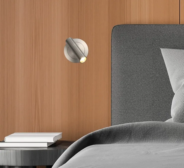 Applique murale, Atria Recessed, nickel, LED, 3000K, 285 lm, Ø3cm, H11cm - ACB