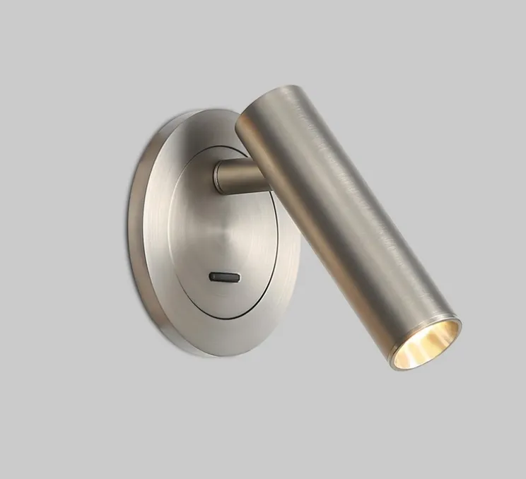 Applique murale, Atria Recessed, nickel, LED, 3000K, 285 lm, Ø3cm, H11cm - ACB