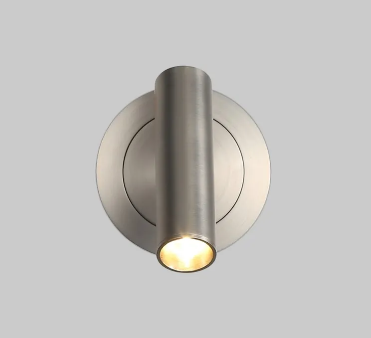 Applique murale, Atria Recessed, nickel, LED, 3000K, 285 lm, Ø3cm, H11cm - ACB