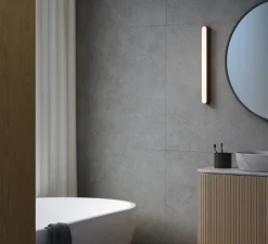 Applique murale, Atticus 600, noir mat, IP44, LED, dim, 3000K, 606 lm, L5cm, H60cm - Astro