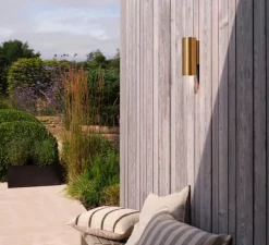 Applique murale, Ava 200 Coastal, laiton brossé PVD, IP44, L7,5cm, H20cm - Astro