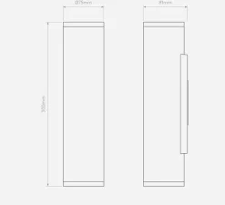 Applique murale, Ava 300 Coastal, acier inoxydable brossé, IP44, L7,5cm, H30cm - Astro