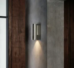 Applique murale, Ava 200 Coastal, acier inoxydable brossé, IP44, L7,5cm, H20cm - Astro