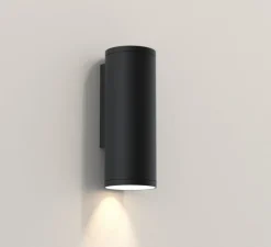 Applique murale, Ava 200, noir texturé, IP44, L7,5cm, H20cm - Astro