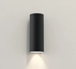 Applique murale, Ava 200, noir texturé, IP44, L7,5cm, H20cm - Astro