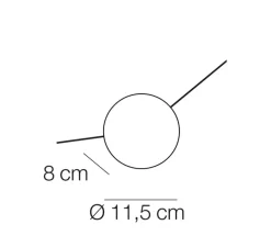 Applique murale, Azou 3, marbre blanc, avec prise et interrupteur, LED, 2700K, 1350lm, ∅11,5cm, P8cm (par unité) - KDLN