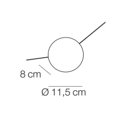 Applique murale, Azou 4, marbre blanc, avec prise et interrupteur, LED, 2700K, 1800lm, ∅11,5cm, P8cm (par unité) - KDLN