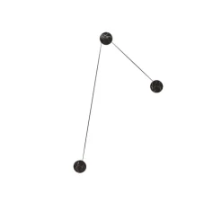 Applique murale, Azou 3, marbre noir, avec prise et interrupteur, LED, 2700K, 1350lm, ∅11,5cm, P8cm (par unité) - KDLN