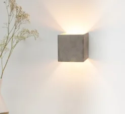 Applique murale, [B3], Gris clair, bronze, H14cm, Ø14cm - GANTLights