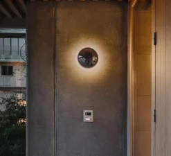 Applique murale, Babila 28, acier poli, IP65, LED, dim, 2700k, 571 lm, Ø28cm, H28cm - Marset