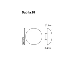 Applique murale, Babila 28, acier poli, IP65, LED, dim, 2700k, 571 lm, Ø28cm, H28cm - Marset