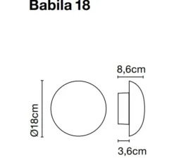 Applique murale, Babila 18, acier poli, IP65, LED, 2700k, 571 lm, Ø18cm, P8,6cm - Marset