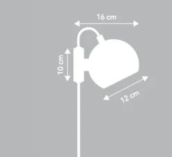 Applique murale, Ball, gris pâle, L16cm, H12cm - Frandsen