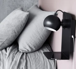 Applique murale, Ball USB, noir, L22cm, H30cm - Frandsen