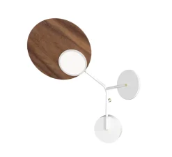 Applique murale, Ballon Wall 3, blanc et noyer, gauche, LED, 3000K, 400lm, L52cm, H41cm - TUNTO