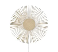 Applique murale, Bamboo Light XL, blanc, base blanche, Ø60cm, H25cm - Forestier