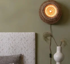 Applique murale, Barbados, naturel et marron, Ø35cm, H35cm - Good&Mojo