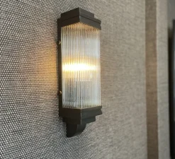 Applique murale, Bassett, bronze noir, verre transparent, L11cm, H38cm - Eichholtz