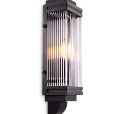 Applique murale, Bassett, bronze noir, verre transparent, L11cm, H38cm - Eichholtz