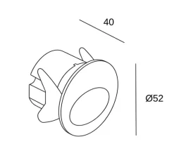 Applique murale, Bat Round Oval, noir, IP66, LED, 3000K, 77 lm, Ø5,2cm, H4cm - LEDS C4