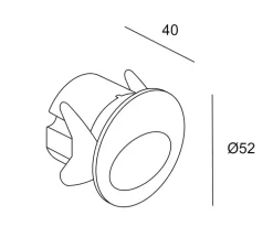 Applique murale, Bat Round Oval, gris, IP66, LED, 3000K, 77 lm, Ø5,2cm, H4cm - LEDS C4