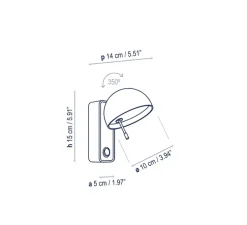 Applique murale, Beddy 01, bois, blanc, L15cm, H14cm - Bover