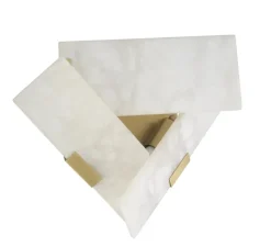 Applique murale, Bella Bianco, Albâtre, laiton antique, L40cm, H31cm - Eichholtz