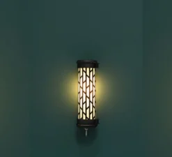 Applique murale, BELLEVILLE MINI, noir, IP68, Ø10cm, H36cm - Sammode