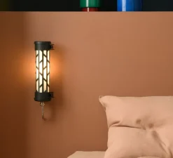 Applique murale, Belleville Nano, noir, E14 LED, 2700K, IP66, Ø7cm, H27cm - Sammode