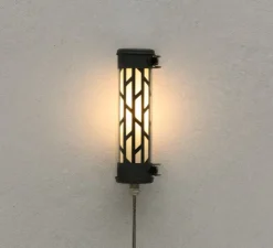 Applique murale, Belleville Nano, noir, E14 LED, 2700K, IP66, Ø7cm, H27cm - Sammode