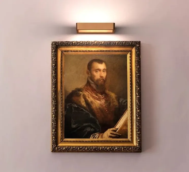 Applique murale, Belvedere W1, bronze, LED, 2700K, 1400 lm, L23cm, H3,5cm - Rotaliana