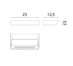 Applique murale, Belvedere W1, bronze, LED, 2700K, 1400 lm, L23cm, H3,5cm - Rotaliana
