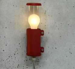 Applique murale, Bendz , rouge, IP68, 2700K, Ø7cm, H30cm - Sammode