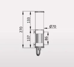 Applique murale, Bendz , rouge, IP68, 2700K, Ø7cm, H30cm - Sammode