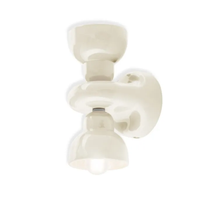 Applique murale, Berimbau, crème, L13cm, H25,5cm - Ferroluce