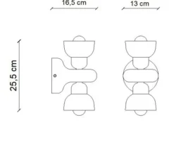 Applique murale, Berimbau, crème, L13cm, H25,5cm - Ferroluce