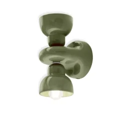 Applique murale, Berimbau, vert sauge, L13cm, H25,5cm - Ferroluce